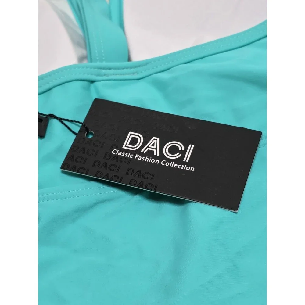 NWT Daci 2 Piece Swimsuit Turquoise and Black Woman's Size 20W